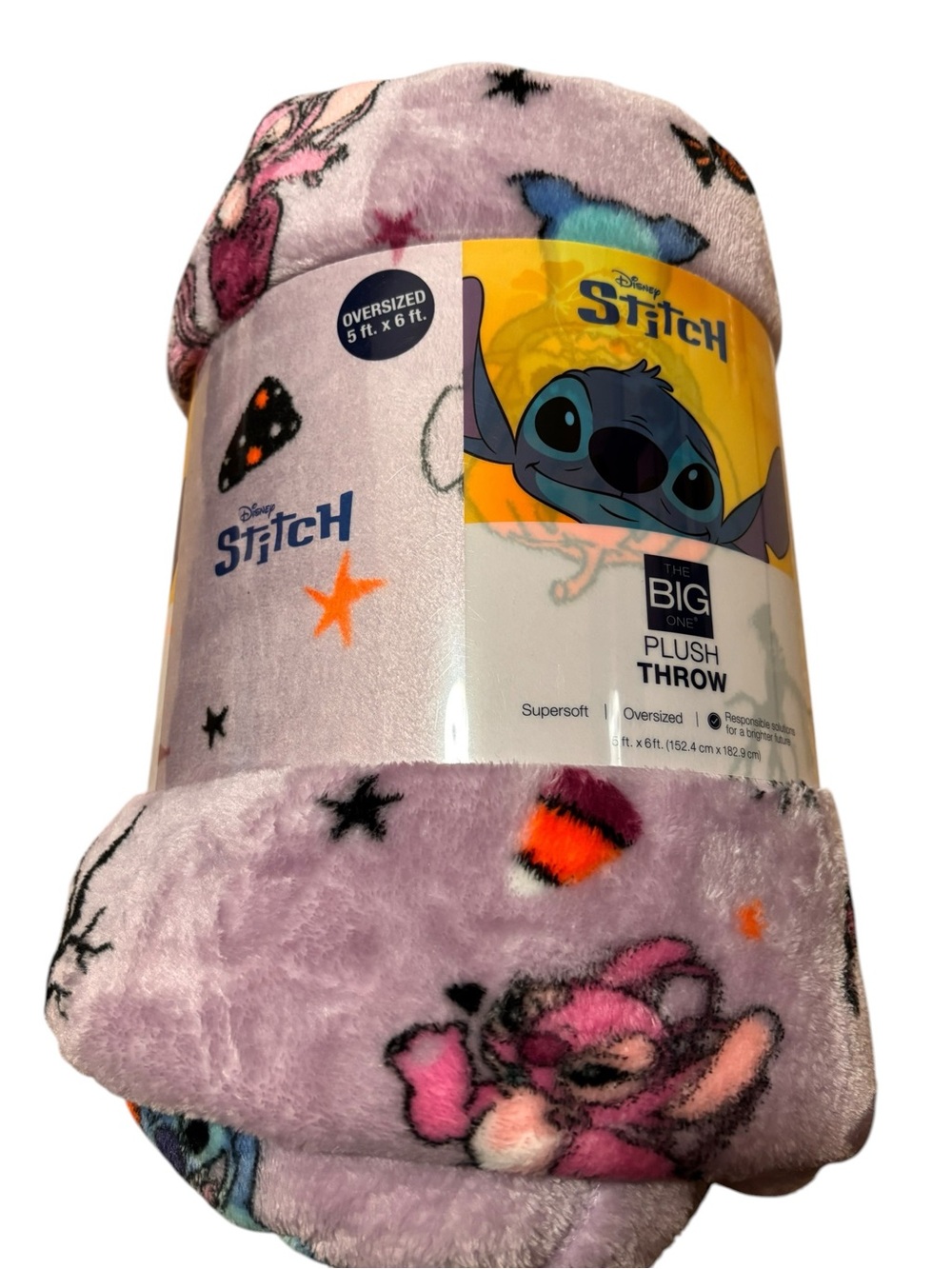 Disney Lilo and Stitch- Stitch and Angel Halloween Plush Throw Blanket